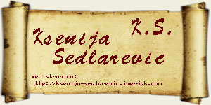 Ksenija Sedlarević vizit kartica